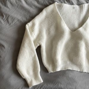 White Fall Knit Sweater